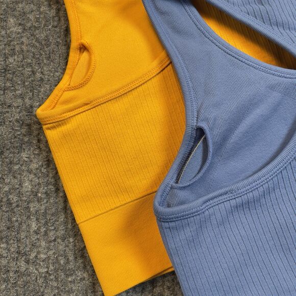 H&M Sport Women's Size Medium Sports Bras with Pads Blue Orange - Lot of 2 - Picture 6 of 8